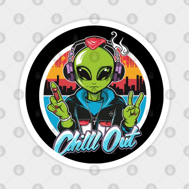 Cosmic Beats: Hip Hop Alien Magnet by diegotorres